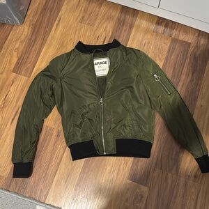 Garage army green bomber jacket woman’s size small